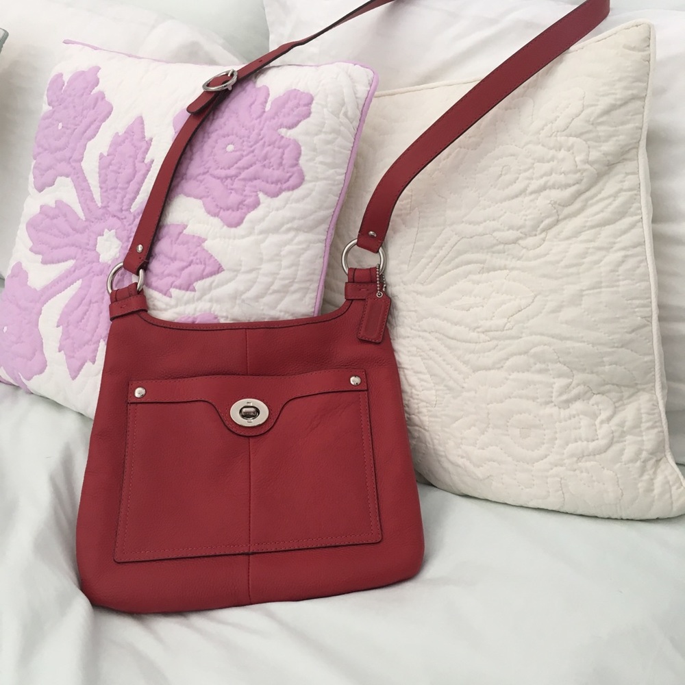 Red Coach cross body bag